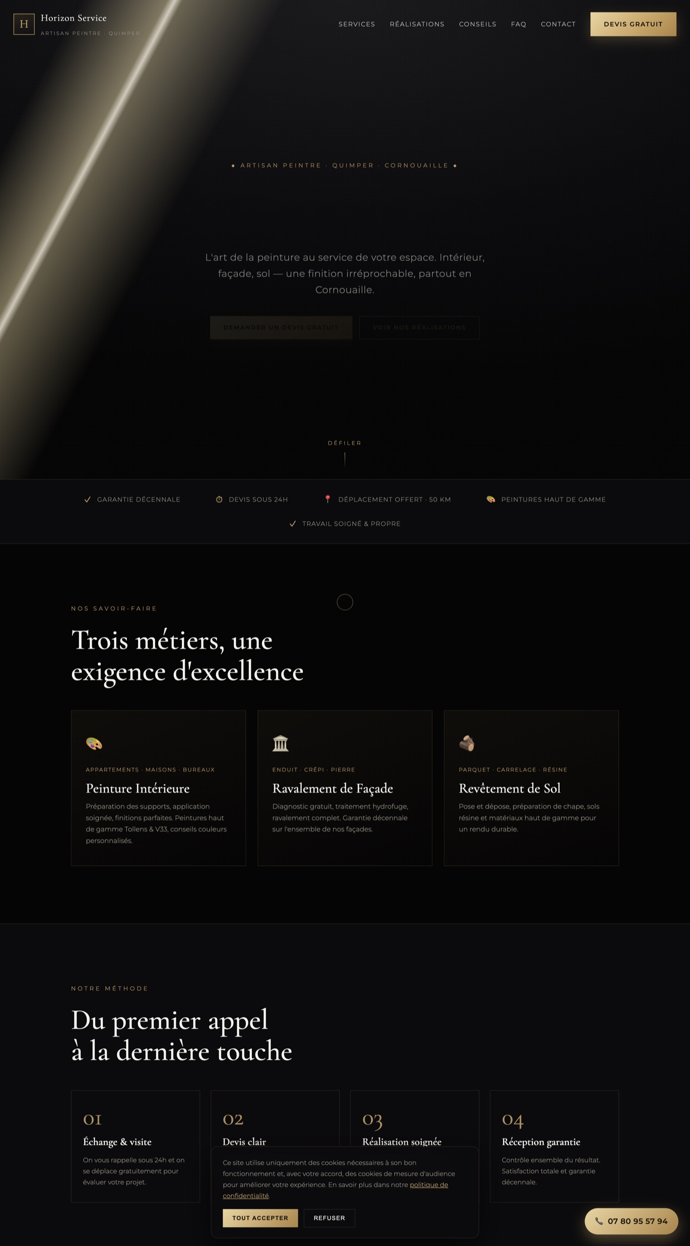 Aperçu du site Horizon Service — Artisan Peintre sur ordinateur